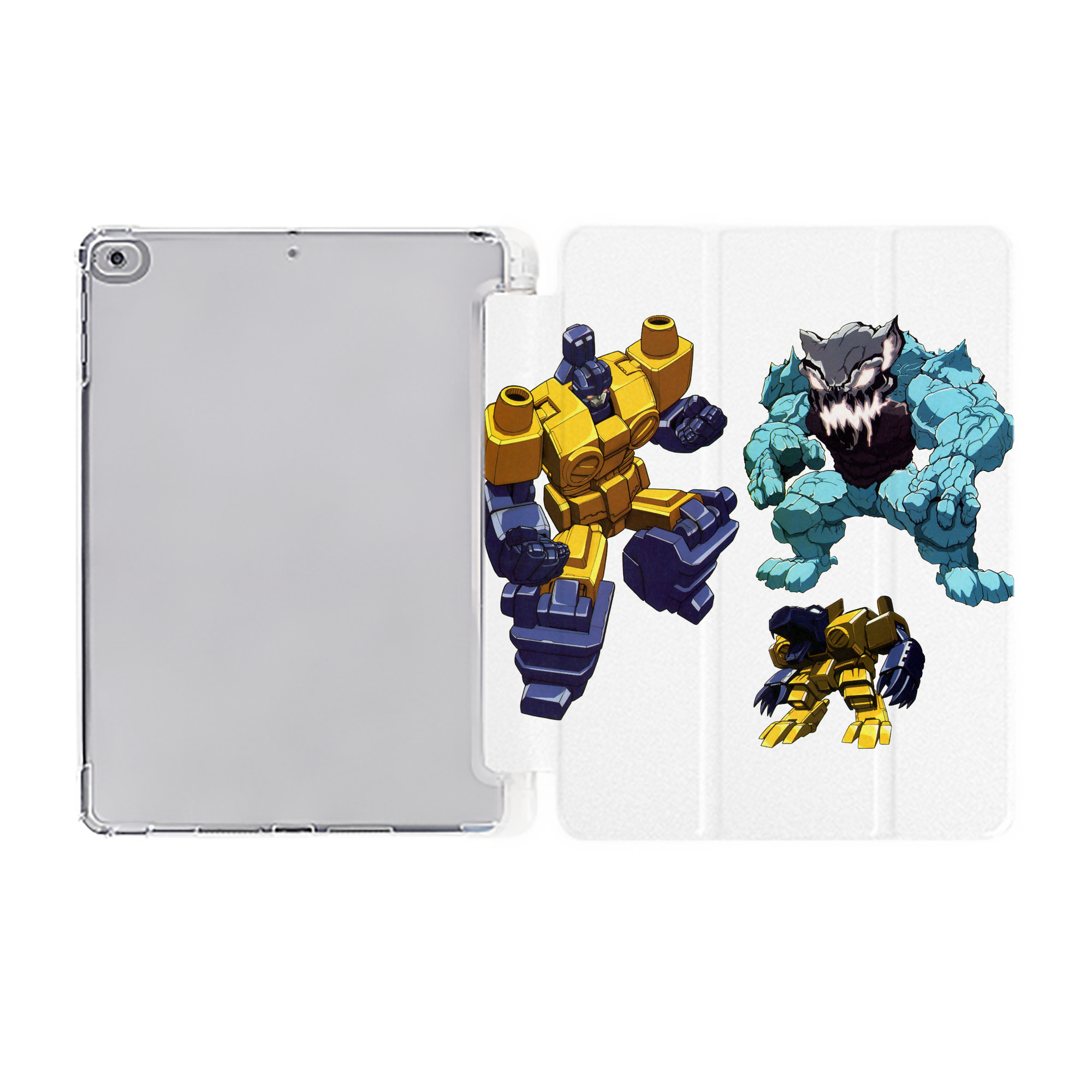 （画像用）  IPad ケース ペン収納付き 三つ折りスタンド PUレザー×シリコン 対応機種9.5/10.5/10.9インチ